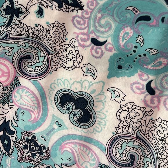 Rachel Zoe Satin Blouse Long-Sleeve Button-Down Paisley Print - Picture 5 of 13